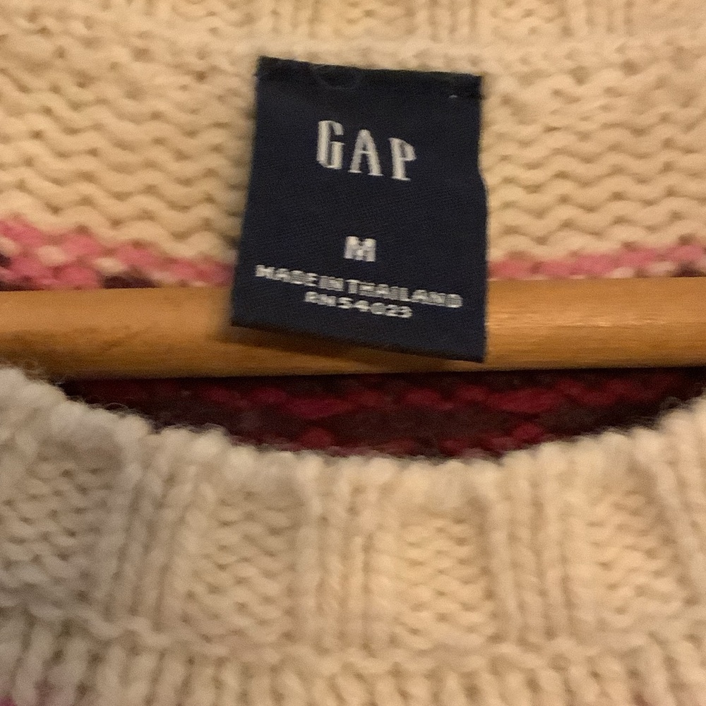 GAP Multicolor Fair Isle Crewneck Sweater - Cream Base - Picture 3 of 3